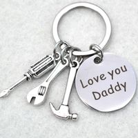 Stainless Steel Letter Tool Hammer Wrench Screwdriver Father's Day Gift Key Ring main image 6