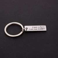 Father's Day Gift I Have A Hero I Call Her Daddy Silver Stainless Steel Key Ring main image 2