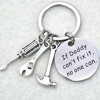Father's Day Gift Letter Stainless Steel Hammer Wrench Screwdriver Key Ring main image 4