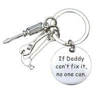 Father's Day Gift Letter Stainless Steel Hammer Wrench Screwdriver Key Ring sku image 7