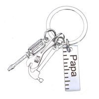 Father's Day Gift Letter Grandpa Papa Dad Caliper Tool Stainless Steel Key Ring main image 2