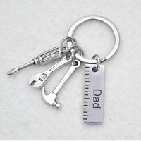 Father's Day Gift Letter Grandpa Papa Dad Caliper Tool Stainless Steel Key Ring main image 4
