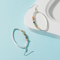 Bohemian Oval Alloy Plating Natural Stone Earrings 1 Piece main image 6