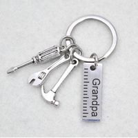 Father's Day Gift Letter Grandpa Papa Dad Caliper Tool Stainless Steel Key Ring main image 5