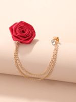 Hommes Style Britannique Rose Chiffon Broches Strass Artificiels main image 7