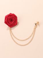 Men's British Style Rose Cloth Brooches Artificial Rhinestones main image 2