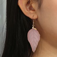 Wholesale Jewelry 1 Pair Romantic Leaf Alloy Resin Earrings main image 4