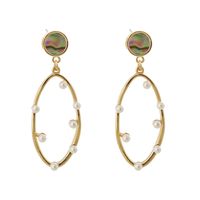 Elegant Oval Alloy Inlaid Pearls Artificial Pearl Earrings 1 Piece main image 6