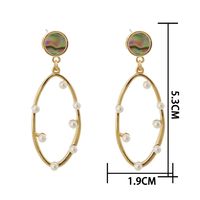 Elegant Oval Alloy Inlaid Pearls Artificial Pearl Earrings 1 Piece main image 7