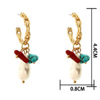 Glam Geometric Alloy Plating Artificial Pearl Earrings 1 Piece main image 6