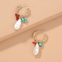 Glam Geometric Alloy Plating Artificial Pearl Earrings 1 Piece main image 5