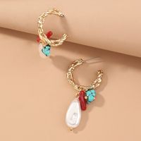 Glam Geometric Alloy Plating Artificial Pearl Earrings 1 Piece main image 4