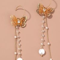 Elegant Butterfly Alloy Plating Artificial Pearl Earrings 1 Piece main image 4