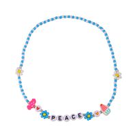 Neue Stil Sommer Blau Daisy Blume Brief Handgemachten Perlen Halskette Armband sku image 2