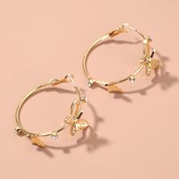 Fashion Circle Butterfly Alloy Plating Zircon Earrings 1 Pair main image 1