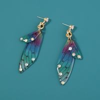 Bohemian Wings Butterfly Resin Artificial Rhinestones Earrings 1 Pair sku image 3