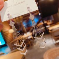 Women's Fashion Shiny Geometric Alloy Earrings Plating Inlay Artificial Rhinestones Drop Earrings main image 8