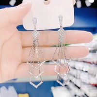 Women's Fashion Shiny Geometric Alloy Earrings Plating Inlay Artificial Rhinestones Drop Earrings main image 5
