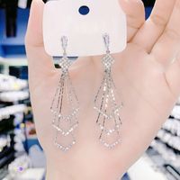Women's Fashion Shiny Geometric Alloy Earrings Plating Inlay Artificial Rhinestones Drop Earrings sku image 1