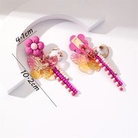 Flower Shell Butterfly Decor Beaded Tassels Exaggerated Earrings main image 4