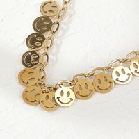 2022 New Fashion Cartoon Smiley Face Expression Titanium Steel Clavicle Chain Necklace main image 6
