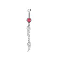 Pink Butterfly Tassel Feather Belly Ring Navel Stud 4 Pcs Set main image 5