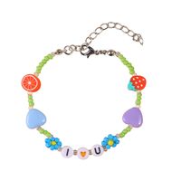 New Style Summer Candy Color Letters Fruit Heart Flowers Beaded Necklace Bracelet sku image 1
