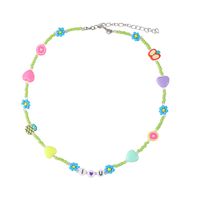 New Style Summer Candy Color Letters Fruit Heart Flowers Beaded Necklace Bracelet sku image 2