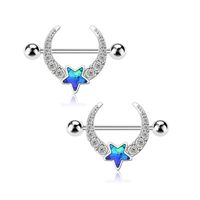 Stainless Steel Zircon Rhinestone Dripping Butterfly Nipple Ring sku image 5