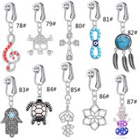 Zircon With Rhinestone Stainless Steel Punch-free Fake Navel Buckle Ear Clip sku image 6