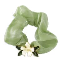Fashion Creative Dripping Oil Gardenia Large High Elastic Hair Rope Female sku image 1
