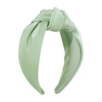 Fashion Simple Solid Color Wide-brimmed Fabric Knotted Hairband Women main image 2