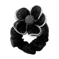 Fashion Vintage Organza Flower Pearl Rhinestone High Elastic Headband sku image 1
