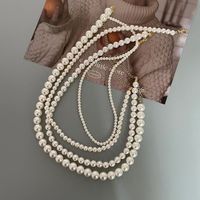 New Style Pearl Chain Clavicle Chain Titanium Steel Necklace main image 5