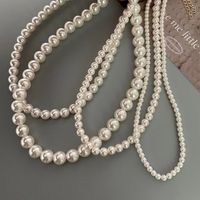 New Style Pearl Chain Clavicle Chain Titanium Steel Necklace main image 4