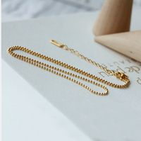 Fashion Geometric Titanium Steel Inlaid Gold Necklace main image 3