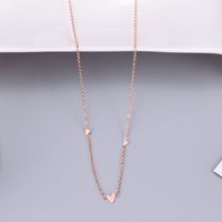 New Style Heart Pendant Necklace Titanium Steel Plated 18k Gold Clavicle Chain main image 5