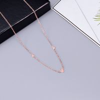 New Style Heart Pendant Necklace Titanium Steel Plated 18k Gold Clavicle Chain main image 4