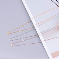 New Style Heart Pendant Necklace Titanium Steel Plated 18k Gold Clavicle Chain sku image 3