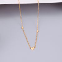 New Style Heart Pendant Necklace Titanium Steel Plated 18k Gold Clavicle Chain main image 3
