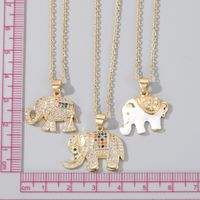 Unisex Simple Style Elephant Alloy Necklace Plating Zircon Necklaces main image 3