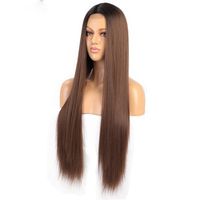 Women's Wig Champagne Long Straight Hair Synthetic Wigs Medium High-temperature Fiber Wig Wigs main image 5