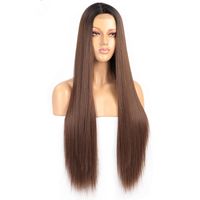 Women's Wig Champagne Long Straight Hair Synthetic Wigs Medium High-temperature Fiber Wig Wigs main image 4