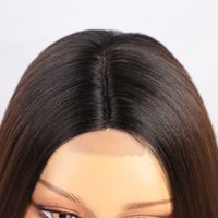 Women's Wig Champagne Long Straight Hair Synthetic Wigs Medium High-temperature Fiber Wig Wigs main image 6