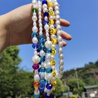 Women's Bohemian Colorful Smiley Face Artificial Crystal Imitation Pearl Synthetic Resin Necklace Beaded No Inlaid Necklaces main image 5