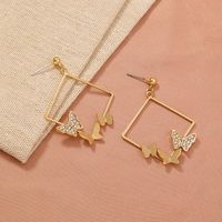 Fashion Geometric Butterfly Alloy Plating Artificial Rhinestones Earrings 1 Pair main image 6