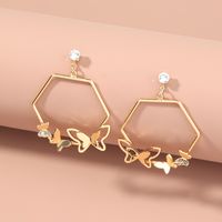 Modern Style Geometric Butterfly Alloy Plating No Inlaid Earrings 1 Pair main image 4