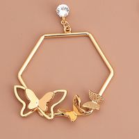 Modern Style Geometric Butterfly Alloy Plating No Inlaid Earrings 1 Pair main image 2