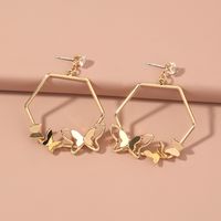 Modern Style Geometric Butterfly Alloy Plating No Inlaid Earrings 1 Pair main image 3