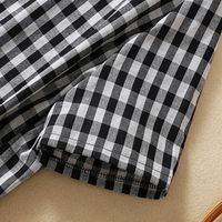 Casual Lattice Shirt Collar Short Sleeve Button Cotton And Linen Dresses Shirt Dress main image 4